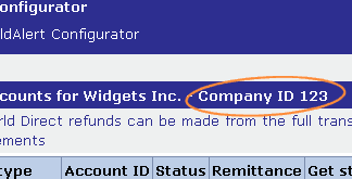 WorldPay Company ID