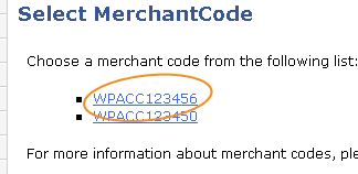WorldPay Merchant Code