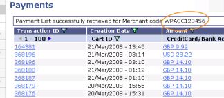 WorldPay Merchant Code